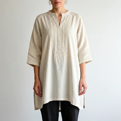 Ivory embroidered tunic